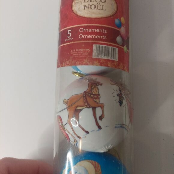 Deco Noel 5 pack Ornaments 2" inche Balls - Picture 3 of 7